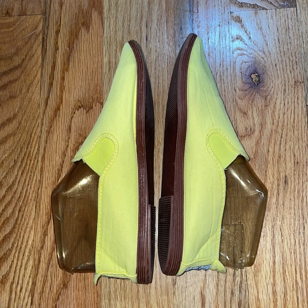 UK FunkyFashion Unisex Women Men Javer Flossy Espadrille Plimsoll Flat Yellow 9